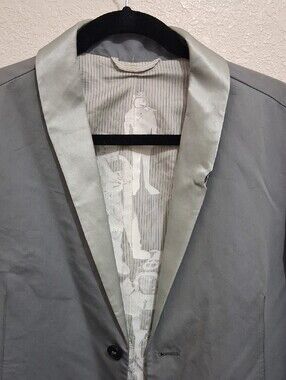 VTG Diesel Men's Silk Blend LightGray-Silver Blazer.2008 Runway Liquid Space (L)
